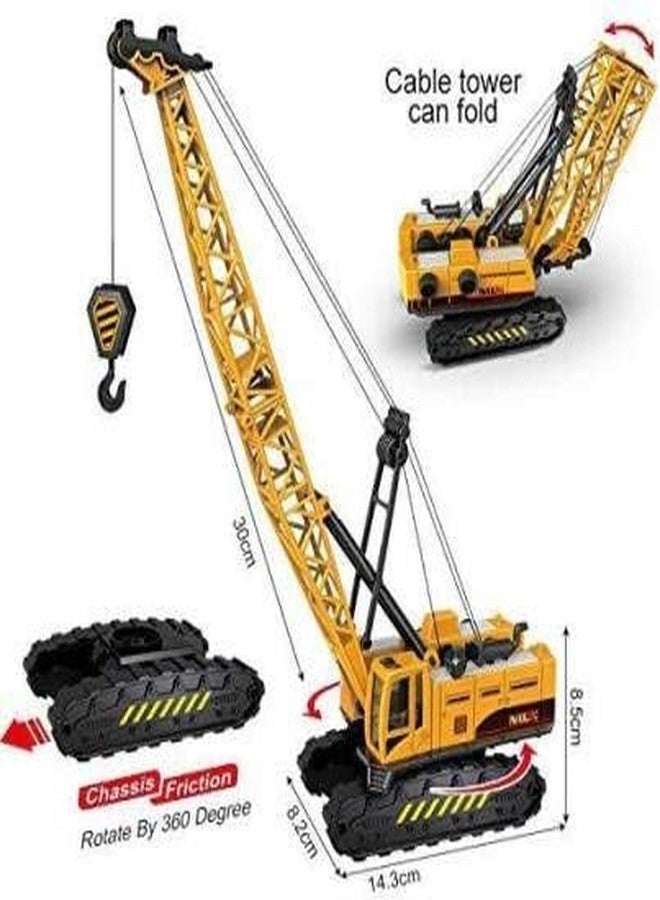VBE Heavy Duty Lifting Crane With Cable 360 Degree Rotating Towing Crane Model Toy With Movable Wheel Support Pull Back Vehicles Construction Truck For 2+ Years Old Kids,Multicolor - Image 2